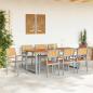 Preview: Stapelbare Gartenstühle 8 Stück Graue Stahl und Massivholz-Akazie