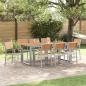 Preview: Stapelbare Gartenstühle 8 Stück Graue Stahl und Massivholz-Akazie