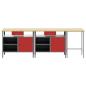 Preview: Werkbank-Set 3 pcs Schwarz und Grau Pulverbeschichteter Stahl