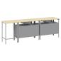 Preview: Werkbank-Set 3 pcs Schwarz und Grau Pulverbeschichteter Stahl