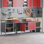 Preview: Werkbank-Set 3 pcs Schwarz und Grau Pulverbeschichteter Stahl