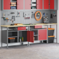 Preview: Werkbank-Set 3 pcs Schwarz und Grau Pulverbeschichteter Stahl