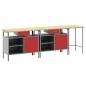 Preview: Werkbank-Set 3 pcs Schwarz und Grau Pulverbeschichteter Stahl
