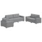 Preview: 3-teiliges Sofa Set mit Kissen Hellgrau Stoff