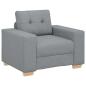 Preview: 3-teiliges Sofa Set mit Kissen Hellgrau Stoff