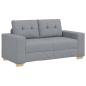 Preview: 3-teiliges Sofa Set mit Kissen Hellgrau Stoff