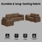 Preview: 3-teiliges Sofa Set mit Kissen in braunem Stoff