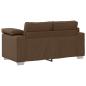 Preview: 3-teiliges Sofa Set mit Kissen in braunem Stoff