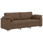 Preview: 3-teiliges Sofa Set mit Kissen in braunem Stoff