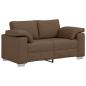 Preview: 3-teiliges Sofa Set mit Kissen in braunem Stoff