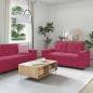 Preview: ARDEBO.de - 2-teiliges Sofa Set mit Kissen in Magenta