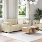 Preview: 2-teiliges Sofa Set mit Kissen in cremefarbener Stoff