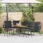 Preview: ARDEBO.de - 4-teiliges Garten-Sofa Set mit Kissen Schwarz Poly Rattan