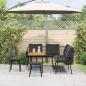 Preview: 4-teiliges Garten-Sofa Set mit Kissen Schwarz Poly Rattan