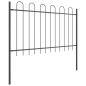 Preview: Gartenzaun in Grau mit Bogenform, 3.4 x 0.8 m, aus Stahl
