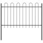 Preview: Gartenzaun in Grau mit Bogenform, 3.4 x 0.8 m, aus Stahl