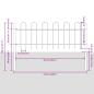 Preview: Gartenzaun in Grau mit Bogenform, 3.4 x 0.8 m, aus Stahl