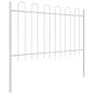 Preview: Weißer Gartenzaun mit Hoop-Top, 5.1x1 m, aus Stahl