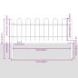 Preview: Gartenzaun mit Bogenoberkante Weiß 8,5x0,6 m Stahl