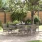Preview: ARDEBO.de - 7-teiliges Gartendiningset mit Kissen Grau Poly-Rattan