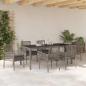 Preview: 7-teiliges Gartendiningset mit Kissen Grau Poly-Rattan
