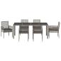 Preview: 7-teiliges Gartendiningset mit Kissen Grau Poly-Rattan