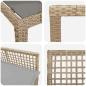 Preview: 11-teiliges Garten Essset mit Kissen Beige Poly-Rattan