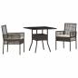 Preview: 3-teilige Garten Essgruppe Braun Poly Rattan