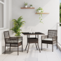 Preview: 3-teilige Garten Essgruppe Braun Poly Rattan