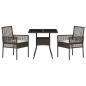 Preview: 3-teilige Garten Essgruppe Braun Poly Rattan