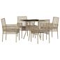 Preview: 5-teiliges Garten Essset Beige Poly Rattan