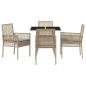 Preview: 5-teiliges Garten Essset Beige Poly Rattan