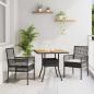 Preview: ARDEBO.de - 3-teiliges Garten-Essset mit Kissen Schwarz Poly Rattan
