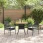 Preview: 3-teiliges Garten-Essset mit Kissen Schwarz Poly Rattan