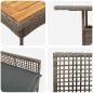 Preview: 3-teiliges Gartenset mit Kissen Grau Poly Rattan