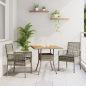 Preview: 3-teiliges Gartenset mit Kissen Grau Poly Rattan