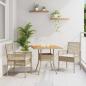 Preview: ARDEBO.de - 3-teiliges Garten-Essgruppen-Set mit Kissen Beige Poly-Rattan