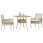 Preview: 3-teiliges Garten-Essgruppen-Set mit Kissen Beige Poly-Rattan