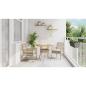 Preview: 3-teiliges Garten-Essgruppen-Set mit Kissen Beige Poly-Rattan