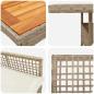 Preview: 5-teiliges Garten-Essgruppen-Set mit Kissen Beige Poly-Rattan