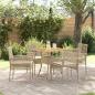 Preview: 5-teiliges Garten-Essgruppen-Set mit Kissen Beige Poly-Rattan