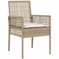 Preview: 5-teiliges Garten-Essgruppen-Set mit Kissen Beige Poly-Rattan