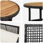 Preview: 3-teiliges Gartentischset Schwarz Poly-Rattan