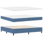 Preview: Boxspringbett mit Matratze Blau 200x200 cm Cordstoff