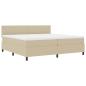 Preview: Boxspringbett mit Matratze Hellgrün Grau 200x200 cm Cord-Stoff