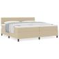 Preview: Boxspringbett mit Matratze Hellgrün Grau 200x200 cm Cord-Stoff