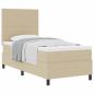 Preview: Boxspringbett mit Matratze Hellgrün Grau 100x200 cm Cord-Material