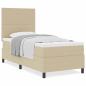 Preview: Boxspringbett mit Matratze Hellgrün Grau 100x200 cm Cord-Material