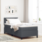 Preview: Boxspringbett mit Matratze & LED Dunkelgrau 90x200 cm Cordstoff