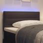 Preview: LED Kopfteil Linien Design Dunkelbraun 80 cm Stoff
